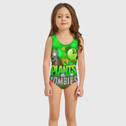 Детский купальник 3D Plants vs Zombies горохострел и зомби
