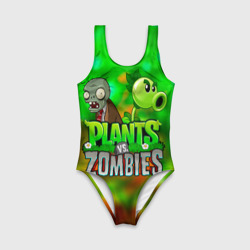 Детский купальник 3D Plants vs Zombies горохострел и зомби - фото 2