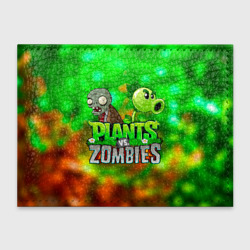 Обложка для студенческого билета Plants vs Zombies горохострел и зомби