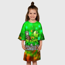 Детское платье 3D Plants vs Zombies горохострел и зомби - фото 2