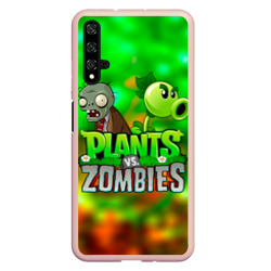 Чехол для Honor 20 Plants vs Zombies горохострел и зомби