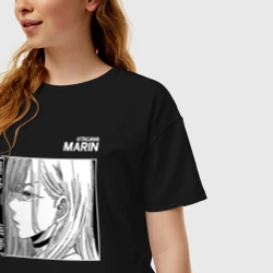 Женская футболка хлопок Oversize Фарфоровая кукла влюбилась - Марин Китагава - фото 2