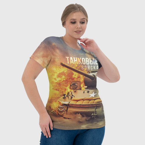 Женская футболка 3D Танк. Танковые войска, цвет 3D печать - фото 6