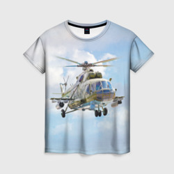 Женская футболка 3D Многоцелевой вертолёт. МИ-8