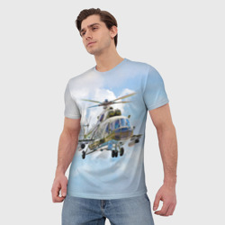 Мужская футболка 3D Многоцелевой вертолёт. МИ-8 - фото 2