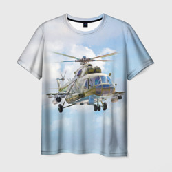 Мужская футболка 3D Многоцелевой вертолёт. МИ-8