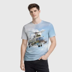 Мужская футболка 3D Многоцелевой вертолёт МИ-8 - фото 2