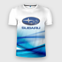 Мужская футболка 3D Slim Subaru Спорт текстура