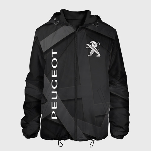 Мужская куртка 3D с принтом Peugeot black, вид спереди #2