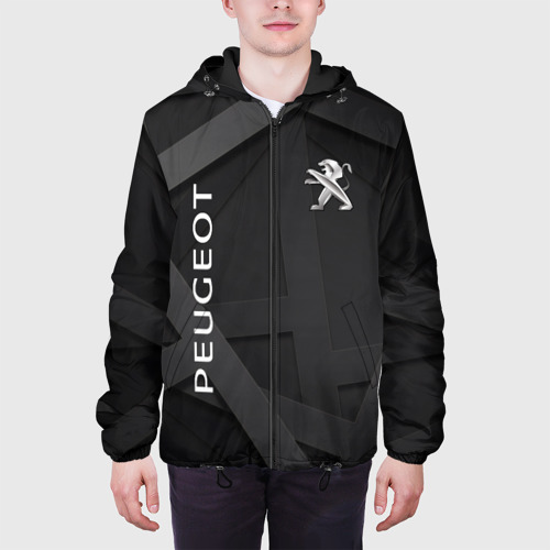 Мужская куртка 3D с принтом Peugeot black, вид сбоку #3