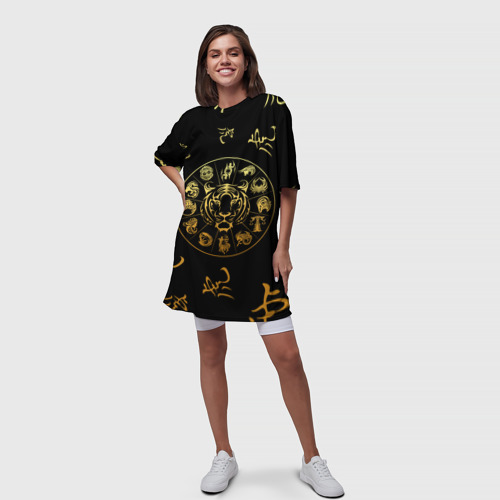 Платье-футболка 3D Знаки зодиака Год Тигра, цвет 3D печать - фото 5