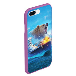 Чехол для iPhone 7Plus/8 Plus матовый Медведь ВМФ - фото 2
