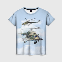 Женская футболка 3D Ми-8. Вертолёт