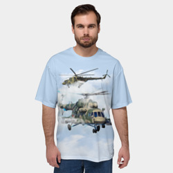 Мужская футболка oversize 3D Ми-8. Вертолёт - фото 2
