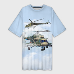 Платье-футболка 3D Ми-8. Вертолёт