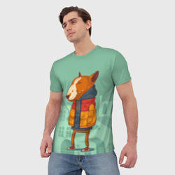 Мужская футболка 3D Городской пес - фото 2