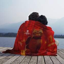 Плед 3D The Stray Кот-бродяга в огненных тонах - фото 2