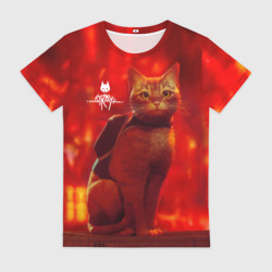 Женская футболка 3D The Stray Кот-бродяга в огненных тонах