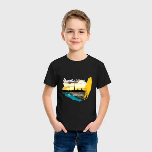Детская футболка хлопок Санкт-Петербург St. Petersburg, цвет черный - фото 3