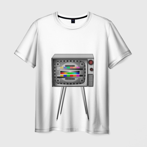 Мужская футболка с принтом Старый телевизор 2.0, вид спереди №1