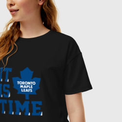 Женская футболка хлопок Oversize It is Toronto Maple Leafs Time, Торонто Мейпл Лифс - фото 2