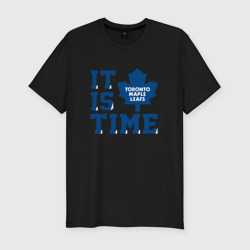 Мужская футболка хлопок Slim It is Toronto Maple Leafs Time, Торонто Мейпл Лифс