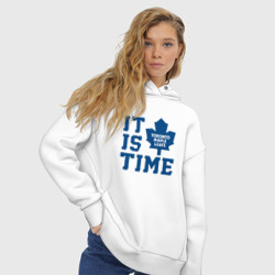 Женское худи Oversize хлопок It is Toronto Maple Leafs Time, Торонто Мейпл Лифс - фото 2