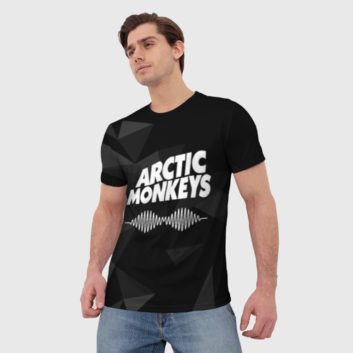 Мужская футболка 3D Arctic Monkeys Серая Геометрия, цвет 3D печать - фото 3