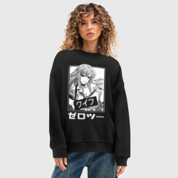 Женский свитшот oversize без начеса хлопок Фарфоровая кукла влюбилась - фото 2