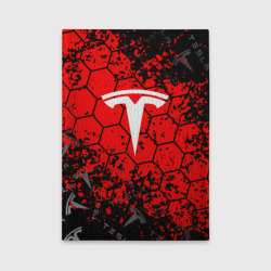 Обложка для автодокументов Tesla Logo соты.