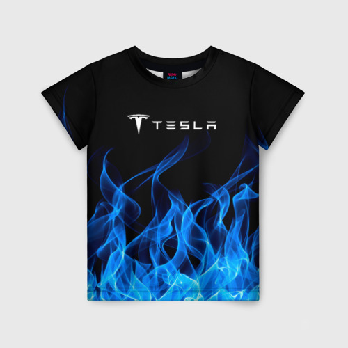 Детская футболка 3D Tesla Fire, цвет 3D печать