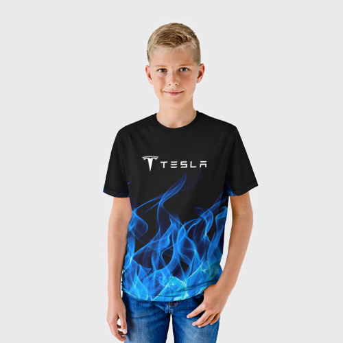 Детская футболка 3D Tesla Fire, цвет 3D печать - фото 3