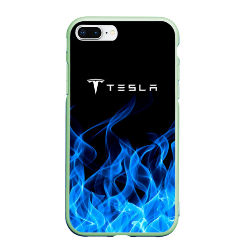 Чехол для iPhone 7Plus/8 Plus матовый Tesla Fire, цвет салатовый