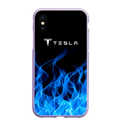 Чехол для iPhone XS Max матовый Tesla Fire