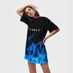 Платье-футболка 3D Tesla Fire - фото 2