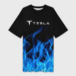 Платье-футболка 3D Tesla Fire