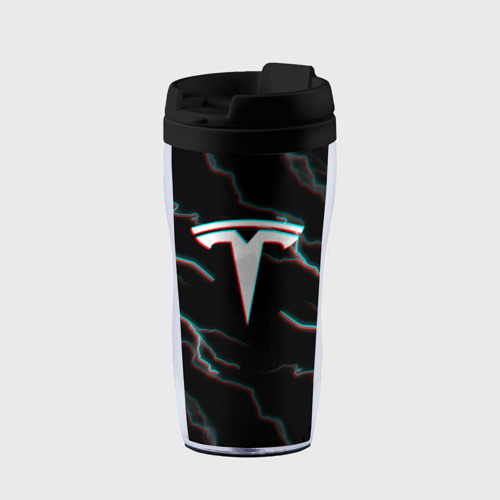 Термокружка-непроливайка Tesla Glitch молнии. , цвет черный