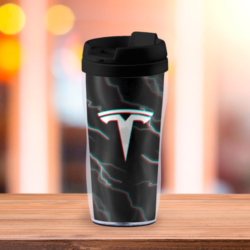 Термокружка-непроливайка Tesla Glitch молнии. , цвет черный - фото 3