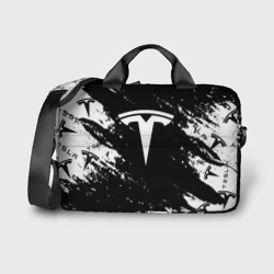 Сумка для ноутбука 3D Tesla logo texture