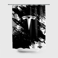 Штора 3D для ванной Tesla logo texture