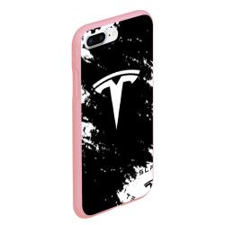 Чехол для iPhone 7Plus/8 Plus матовый Tesla logo texture - фото 2
