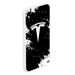 Чехол для iPhone XS Max матовый Tesla logo texture - фото 2