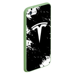 Чехол для iPhone 5/5S матовый Tesla logo texture - фото 2