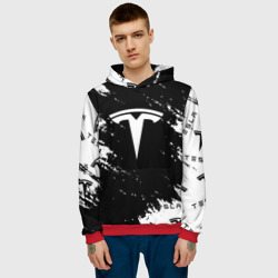 Мужская толстовка 3D Tesla logo texture - фото 2