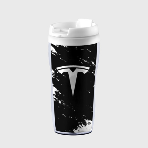 Термокружка-непроливайка Tesla logo texture, цвет белый