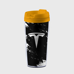 Термокружка-непроливайка Tesla logo texture