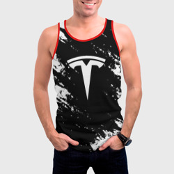 Мужская майка 3D Tesla logo texture - фото 2