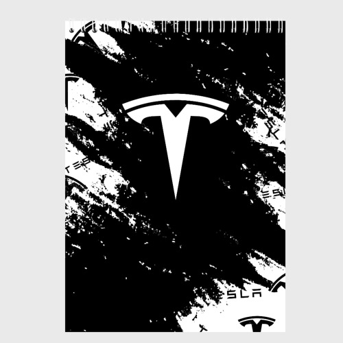 Скетчбук Tesla logo texture, цвет белый