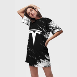 Платье-футболка 3D Tesla logo texture - фото 2