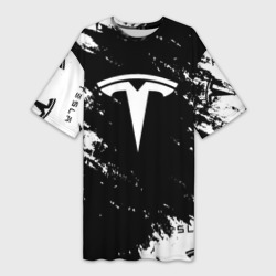Платье-футболка 3D Tesla logo texture
